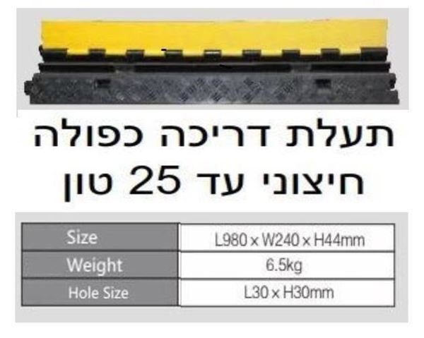 תמונה של תעלת דריכה 2 תאים מחולקת חיצוני אורך 98 ס"מ רוחב 26 ס"מ גובה 4.4 וגה